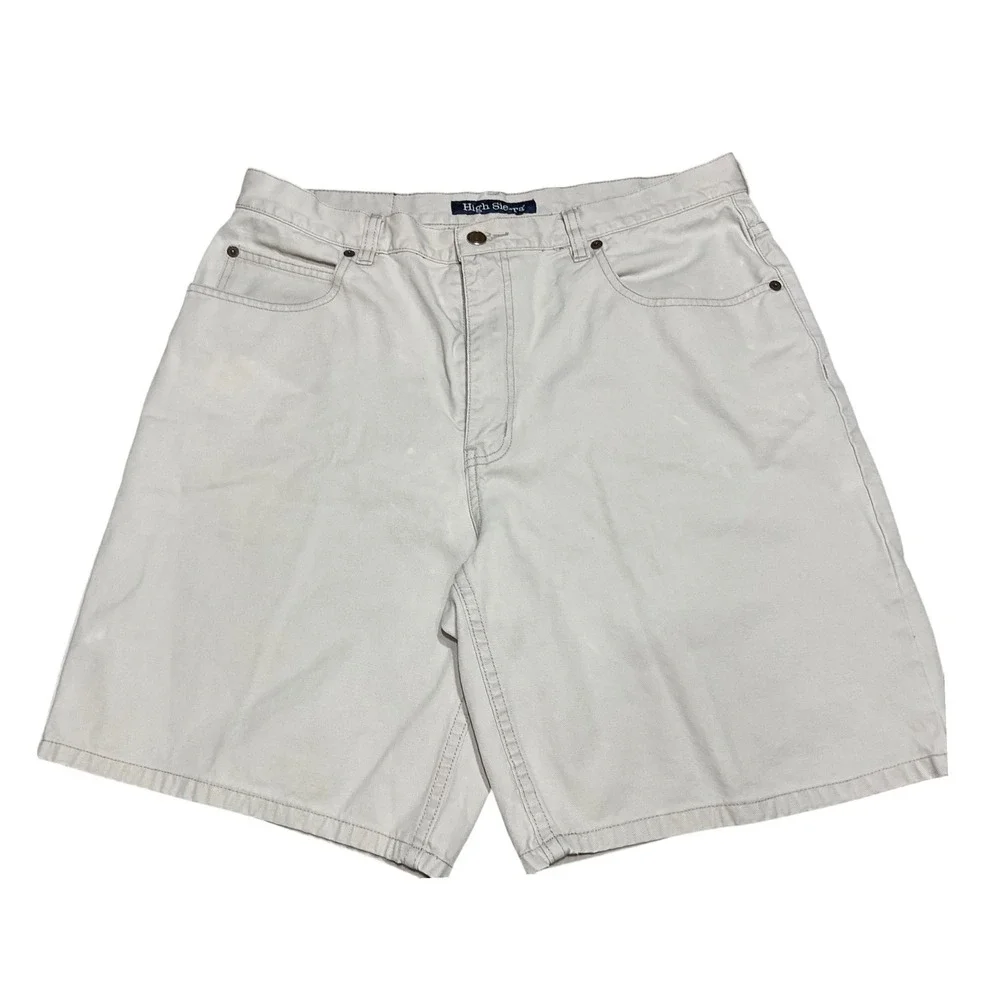 High‎ Sierra Shorts Cotton Twill Cargo Utility Khaki Tan Size 34 Workwear